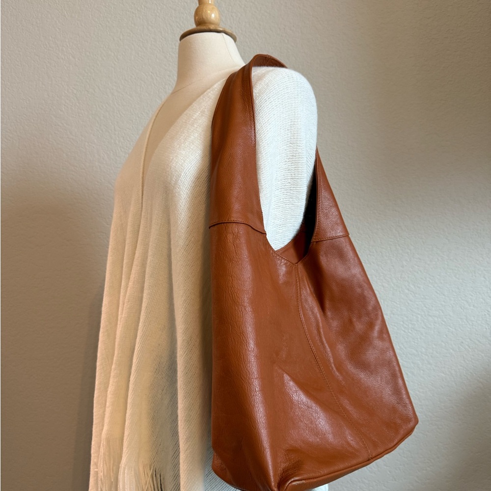 Chic Brown Leather Hobo Bag